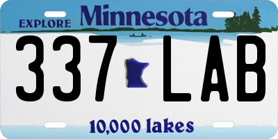 MN license plate 337LAB