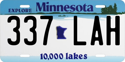 MN license plate 337LAH