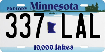 MN license plate 337LAL