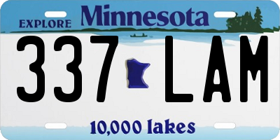 MN license plate 337LAM