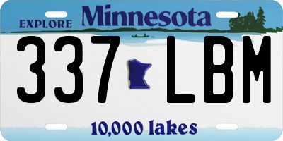 MN license plate 337LBM