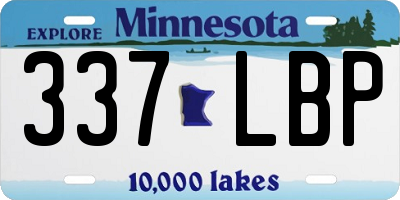 MN license plate 337LBP