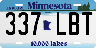 MN license plate 337LBT