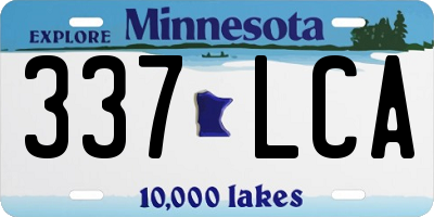 MN license plate 337LCA