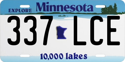 MN license plate 337LCE