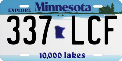 MN license plate 337LCF