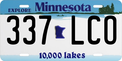 MN license plate 337LCO
