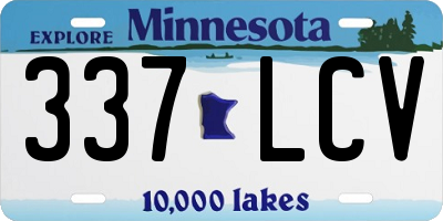 MN license plate 337LCV