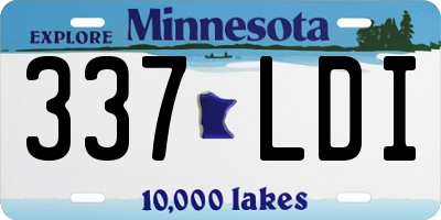MN license plate 337LDI