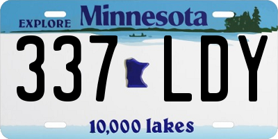 MN license plate 337LDY