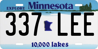 MN license plate 337LEE