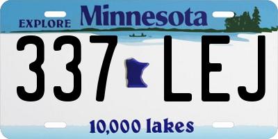 MN license plate 337LEJ