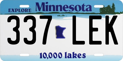 MN license plate 337LEK