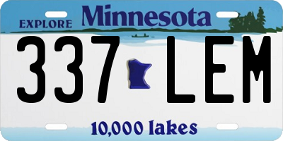 MN license plate 337LEM