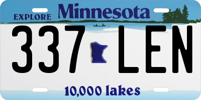 MN license plate 337LEN