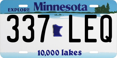 MN license plate 337LEQ
