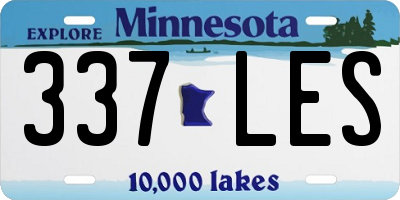 MN license plate 337LES