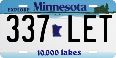 MN license plate 337LET