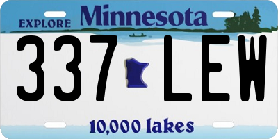 MN license plate 337LEW