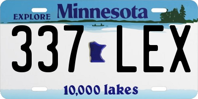 MN license plate 337LEX