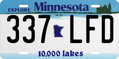 MN license plate 337LFD