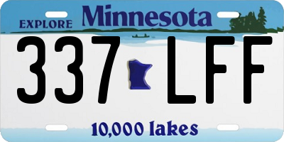 MN license plate 337LFF