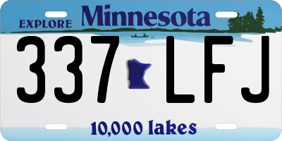 MN license plate 337LFJ