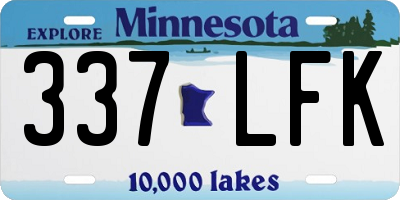 MN license plate 337LFK