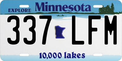 MN license plate 337LFM