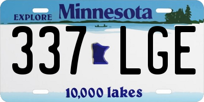 MN license plate 337LGE