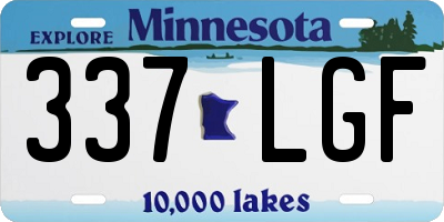 MN license plate 337LGF