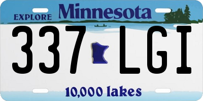 MN license plate 337LGI