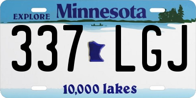 MN license plate 337LGJ