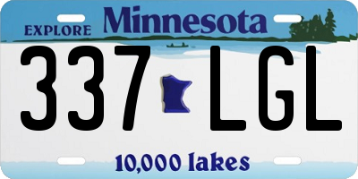 MN license plate 337LGL