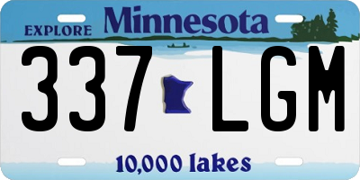 MN license plate 337LGM