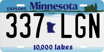 MN license plate 337LGN