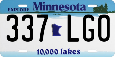 MN license plate 337LGO