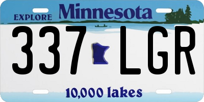 MN license plate 337LGR