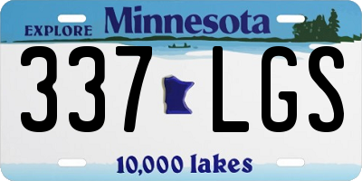 MN license plate 337LGS