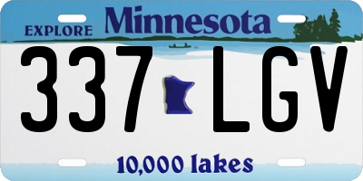 MN license plate 337LGV