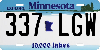 MN license plate 337LGW