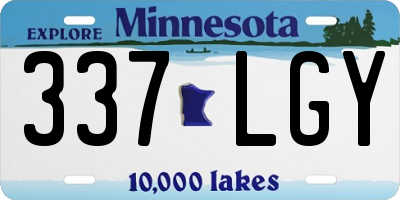 MN license plate 337LGY