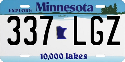 MN license plate 337LGZ