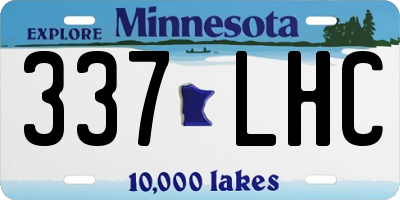 MN license plate 337LHC