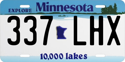 MN license plate 337LHX