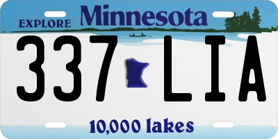 MN license plate 337LIA