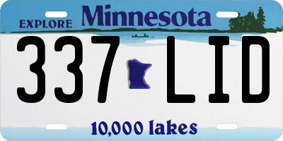 MN license plate 337LID