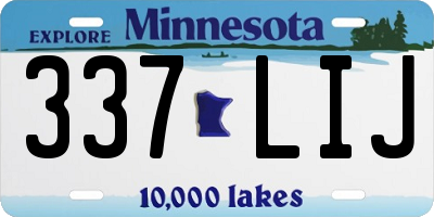 MN license plate 337LIJ