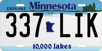 MN license plate 337LIK