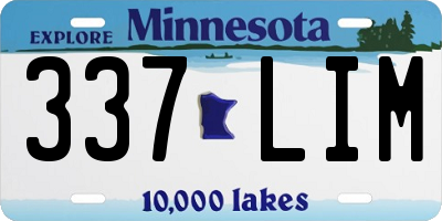 MN license plate 337LIM